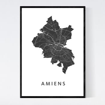 Plan de la ville d'Amiens - B2 - Poster encadré 1