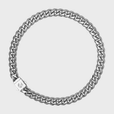 White Gold FP Cuban Choker - 20''