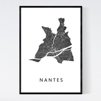 Plan de la ville de Nantes - B2 - Affiche - Affiche encadrée 1