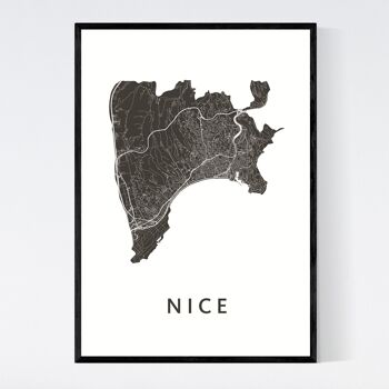 Plan de la ville de Nice - B2 - Poster encadré 1