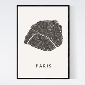 Plan de la ville de Paris - B2 - Poster encadré 1