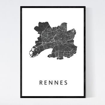 Plan de la ville de Rennes - B2 - Poster encadré 1