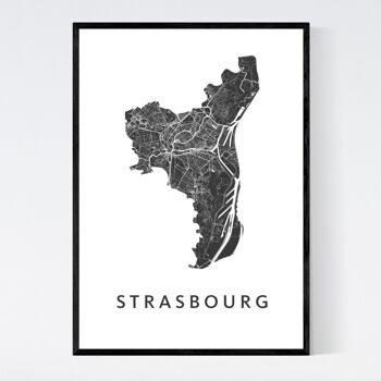 Plan de la ville de Strasbourg - B2 - Poster encadré 1