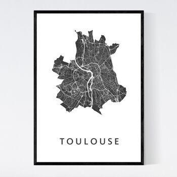 Plan de la ville de Toulouse - A3 - Poster encadré 1
