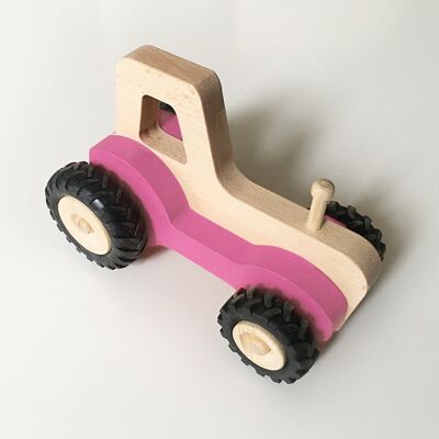 Serge the wooden tractor - Pink