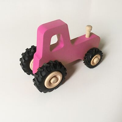 Joseph le petit tracteur en bois - Rose