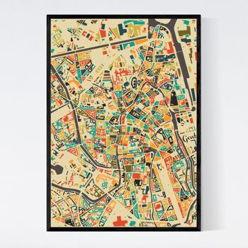 Plan de la ville de Gand - Mosaïque - B2 - Poster encadré 1