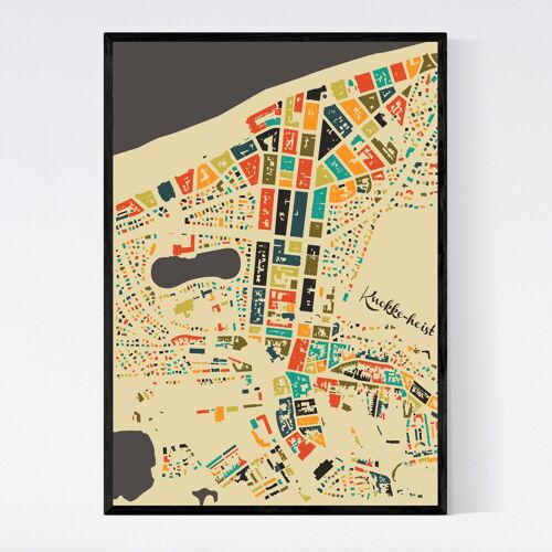 Knokke-Heist City Map - Mosaic - B2 - Framed Poster