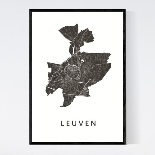 Leuven City Map - B2 - Framed Poster