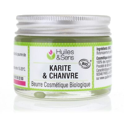 Bio-tarro de manteca de karité y cáñamo 50 ml