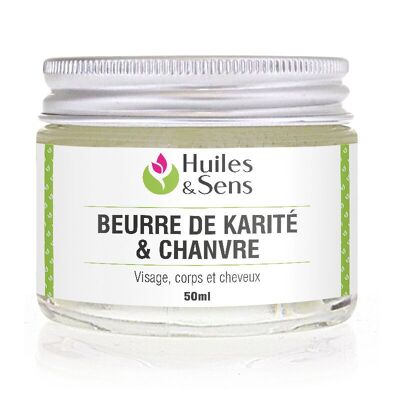 Bio-tarro de manteca de karité y cáñamo 50 ml