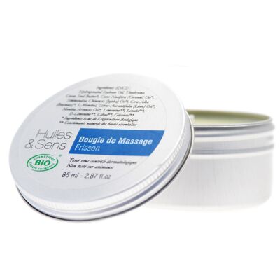Candela da massaggio bio in barattolo Frisson 85 ml