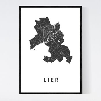 Plan de la ville de Lierre - A3 - - Poster encadré 1
