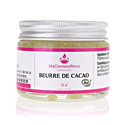 Manteca de cacao cruda orgánica-50 ml