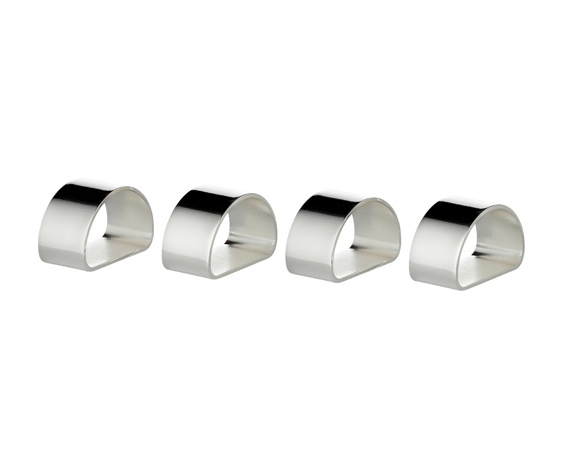 Set of 4 Malaga napkin rings (Ø 4.5 cm), elegantly silver-plated, tarnish-resistant