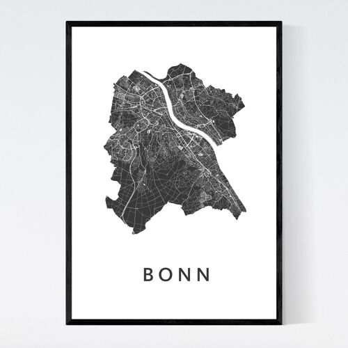 Bonn City Map - B2  - Framed Poster