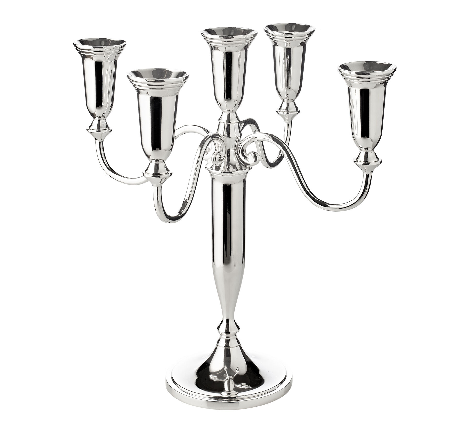 Candlestick Venezia 5-flame, for stick candles, noble silver-plated, tarnish-protected, height 31 cm