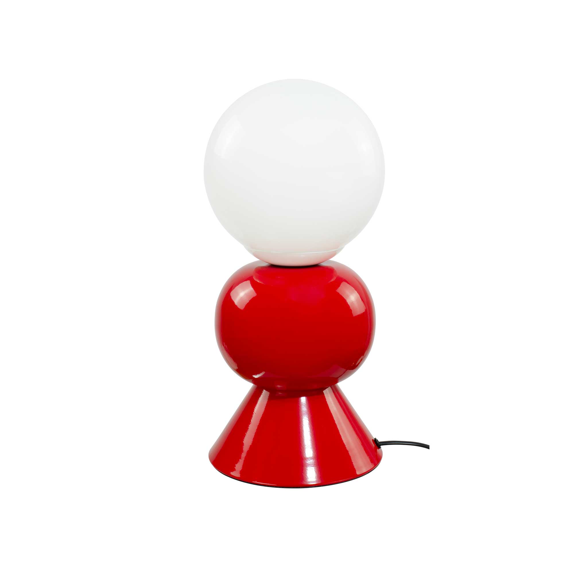 Table lamp in colored metal and white glass, Petite Dame