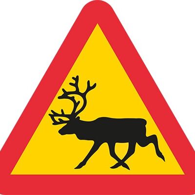 Segnale di pericolo della renna del tappetino sottopentola