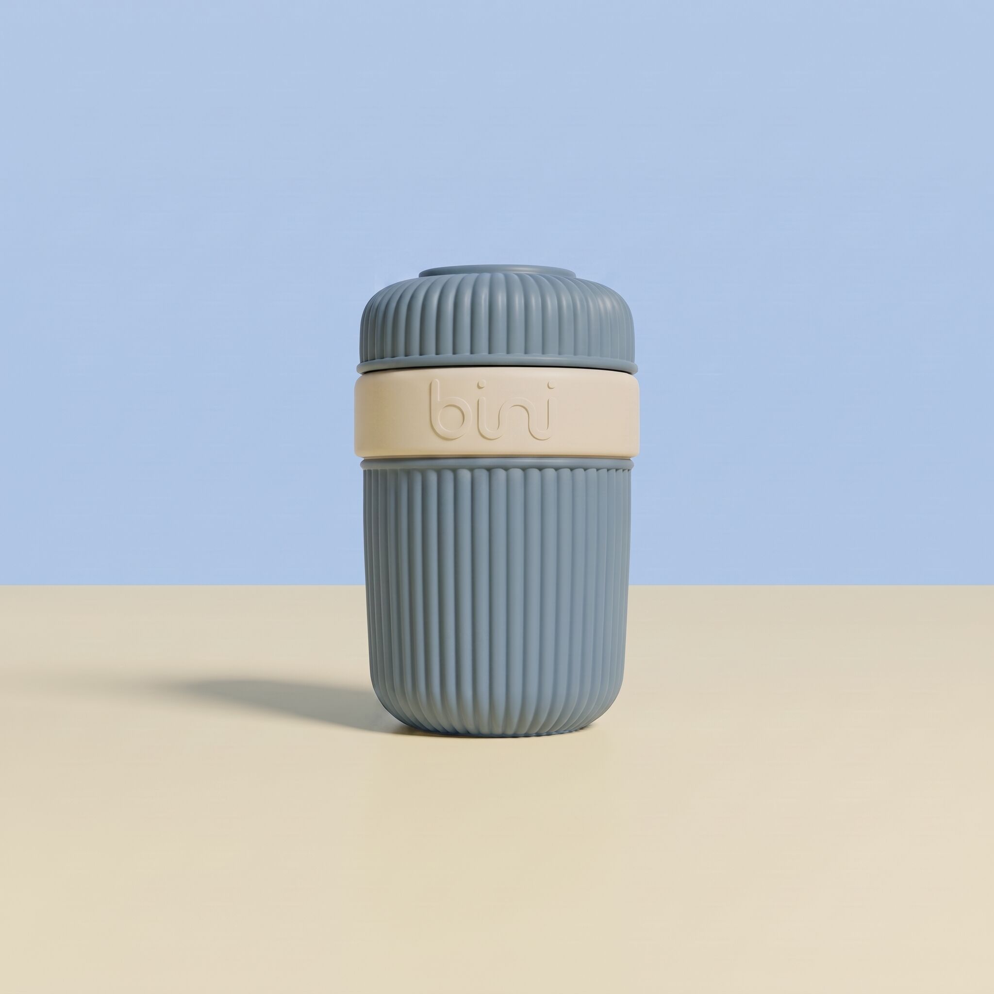Mug nomade et bio-sourcé 350 ml - Bicolore bleu clair/crème