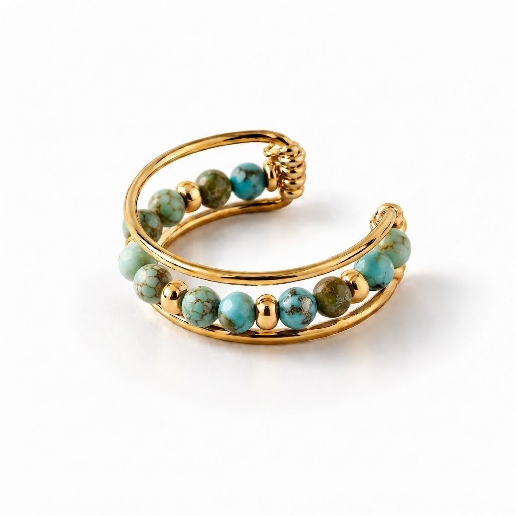 Fake African Turquoise Conch Piercing