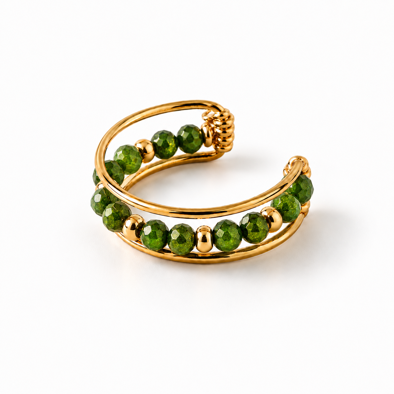 Fake Green Diopside Conch Piercing