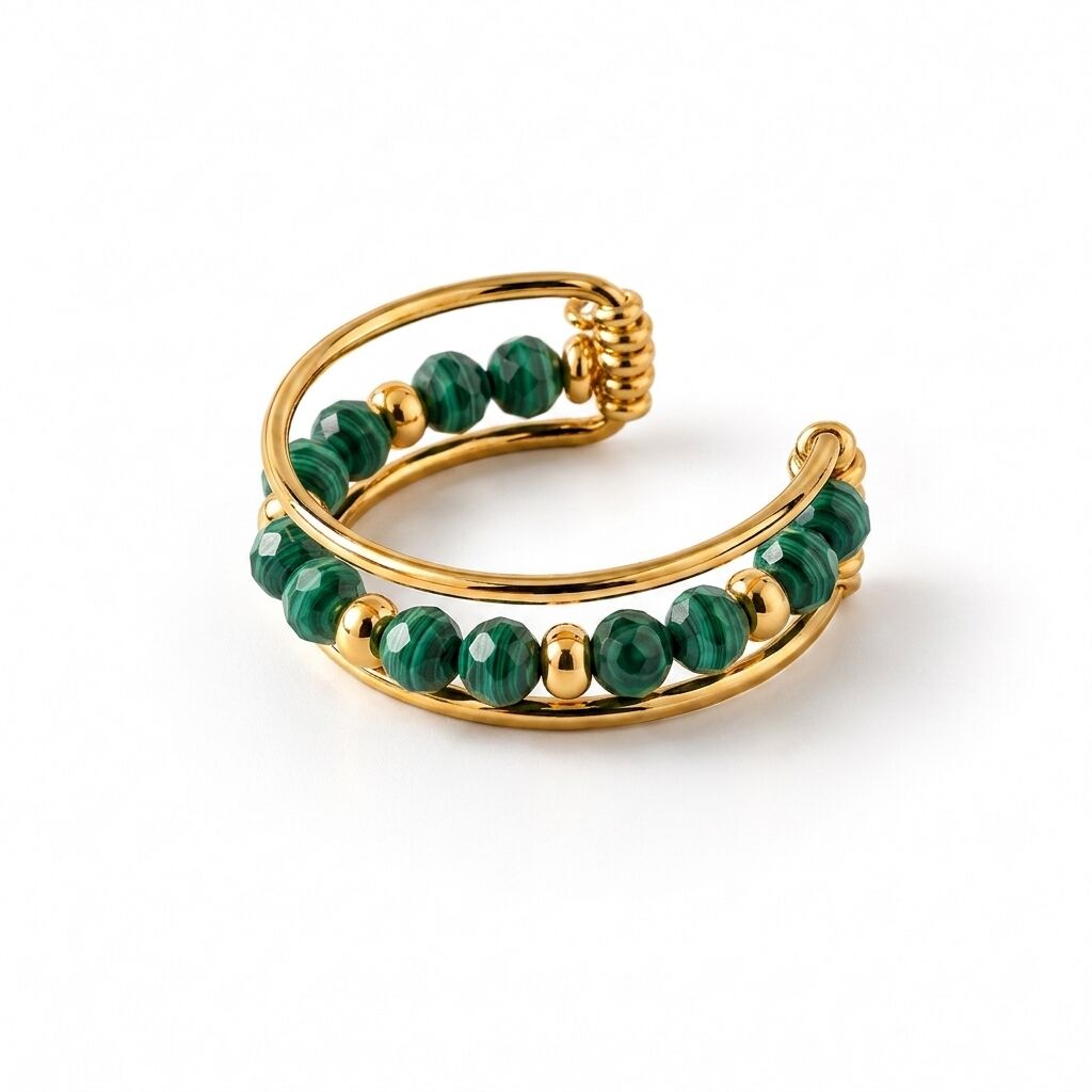 Fake Conch Piercing Malachite