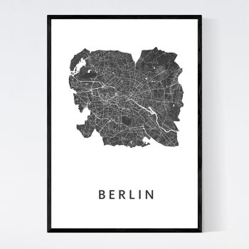 Plan de la ville de Berlin - A3 - Poster encadré 1