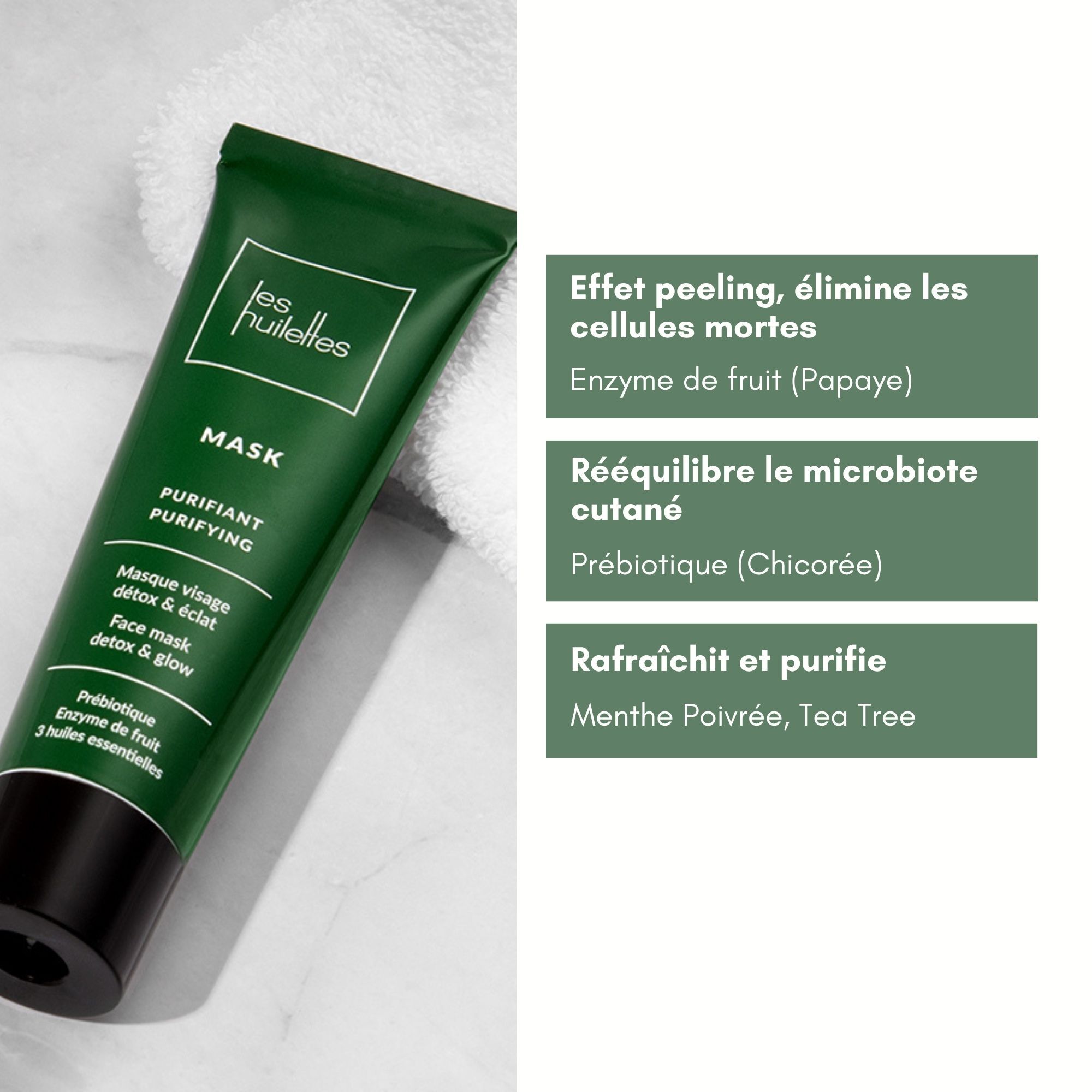 Masque Visage Purifiant Détox - MASK - Soin Bio (50ml) | Les Huilettes