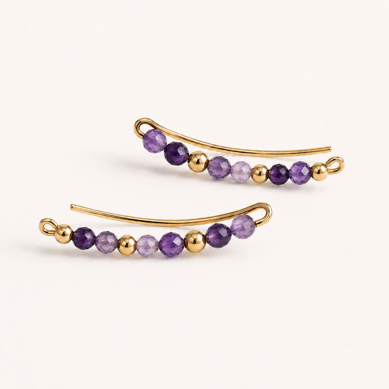 Climbers Amethyst Earrings