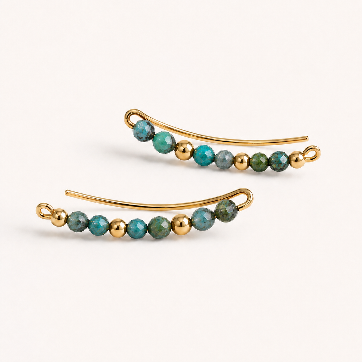 African Turquoise Climbers Earrings