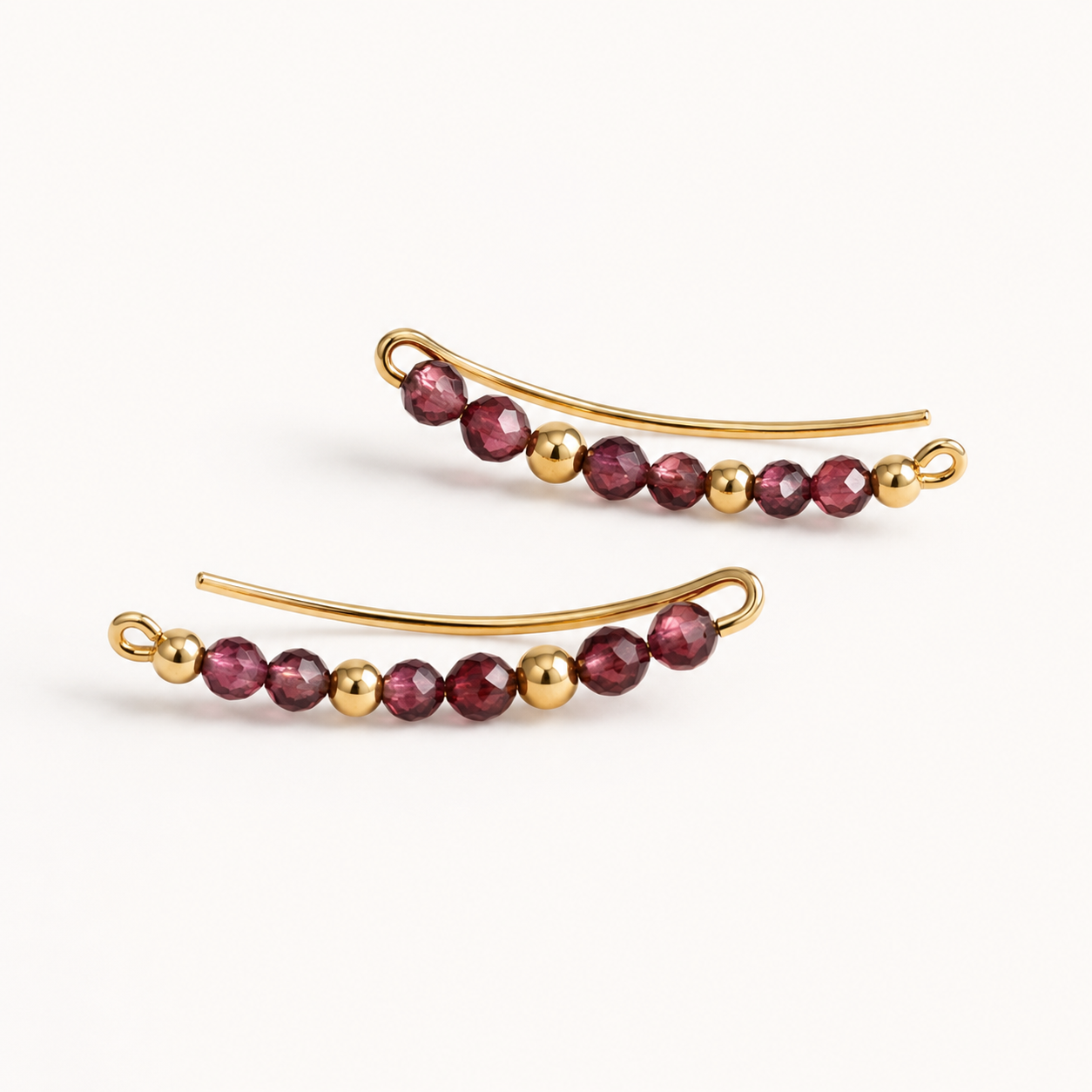Climbers Garnet Earrings