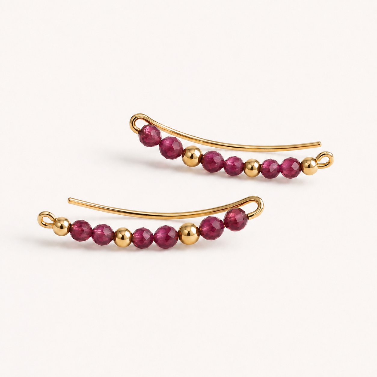 Climbers Corundum Ruby Earrings