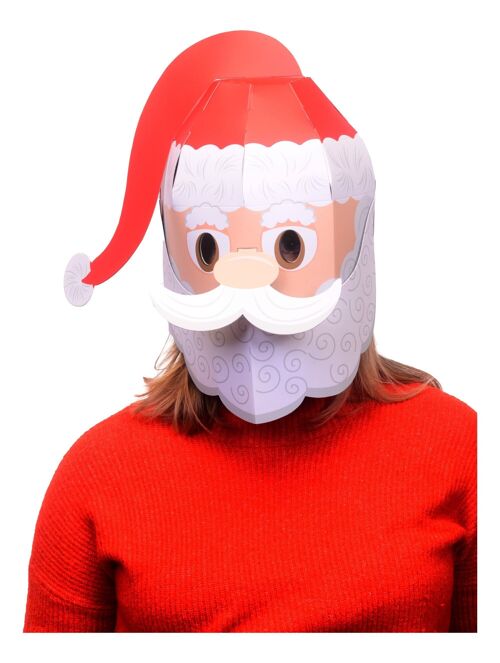 3D Santa Mask Card Craft - make your own Christmas head mask