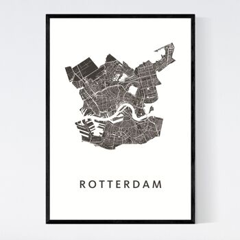 Plan de la ville de Rotterdam - B2 - Poster encadré 1