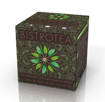 Boite de 50 tipis de thé vert menthe et citronnelle Bio 2