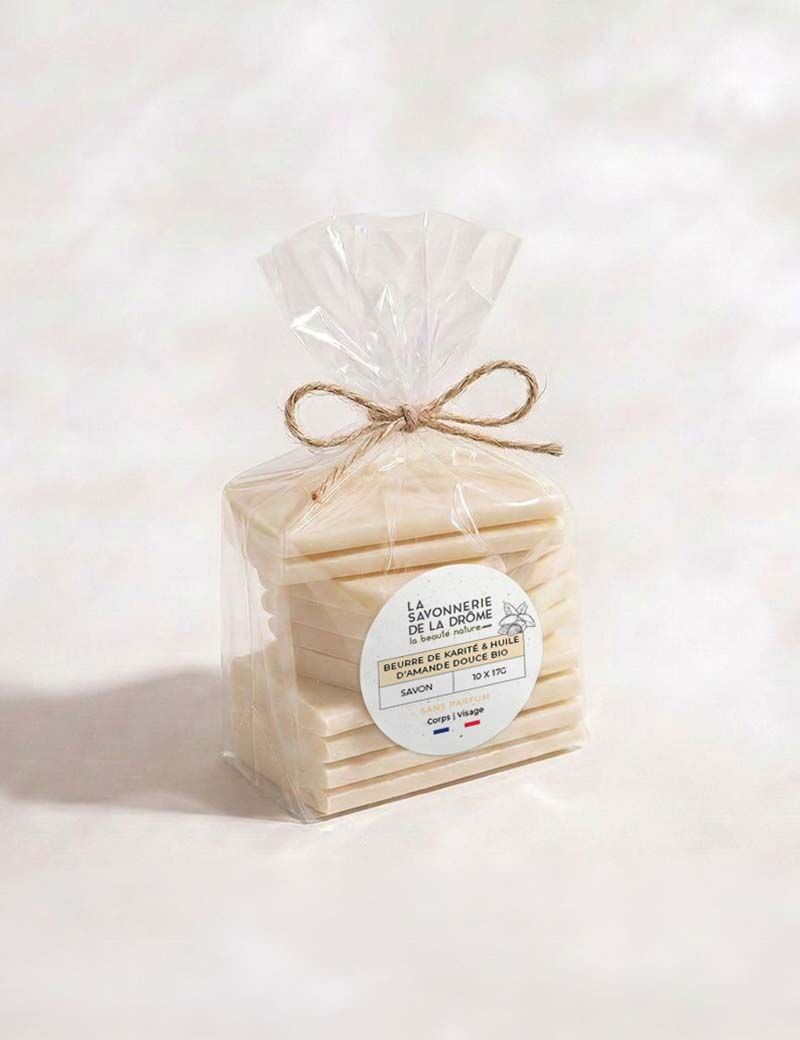 Bio-Seife mit Sheabutter und Süßmandelöl, 17 g – 10er-Packung