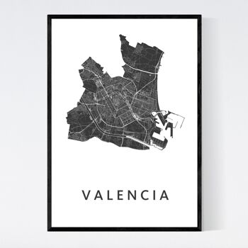 Plan de la ville de Valence - B2 - Poster encadré 1