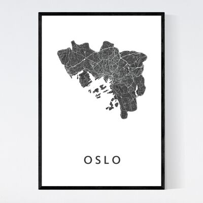 Oslo City Map - B2  - Framed Poster