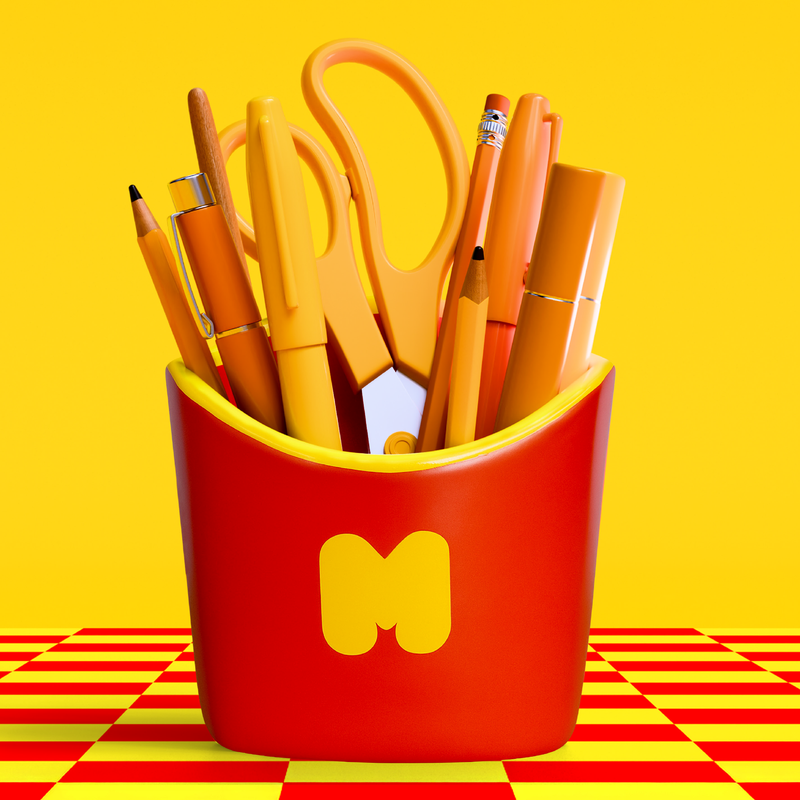 Fries 'N' Scribes Keramik-Stiftehalter