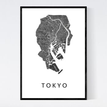 Plan de la ville de Tokyo - B2 - Poster encadré 1