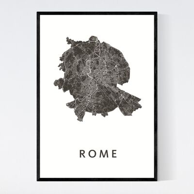 Rome City Map - A3 - Framed Poster