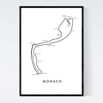 Monaco - F1 - Carte blanche - B2 - Poster encadré 1