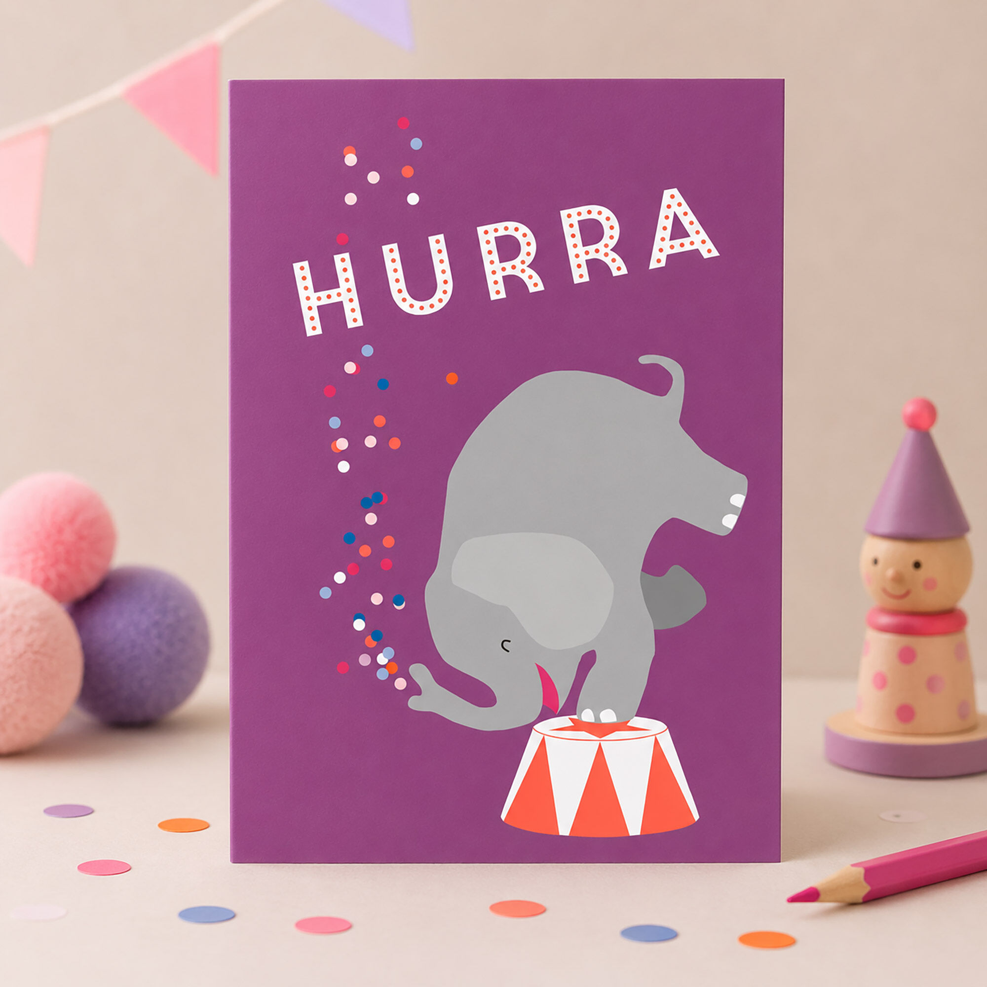 Tarjeta de felicitación "¡Hurra!" – postal para buenas noticias