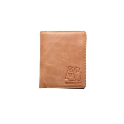 Brown Minimalist Blocking Custom Bifold Leather Mens Wallet