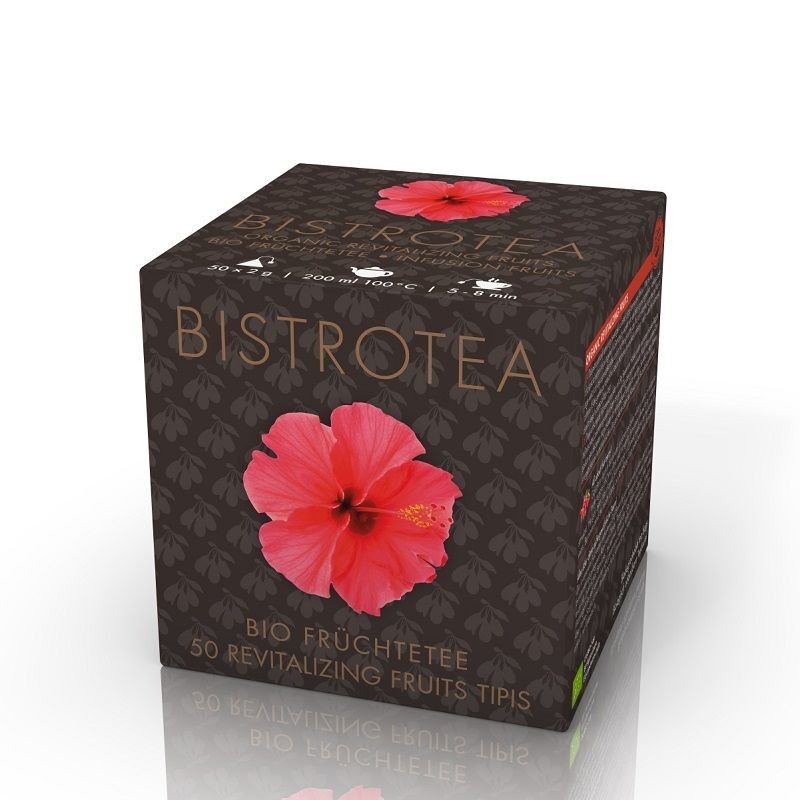 Scatola da 50 teepee di infuso rivitalizzante di frutta biologica in bustine di cristallo biodegradabili e compostabili