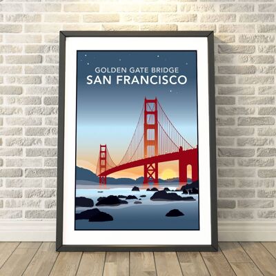 Golden Gate Bridge, San Francisco Print__A4