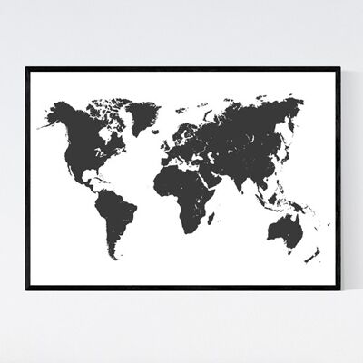 Mappa del mondo - A3 - Poster incorniciato