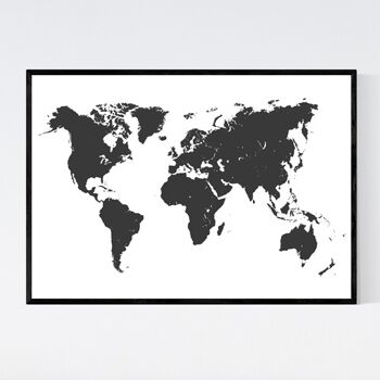 Carte du monde - A3 - Poster encadré 1