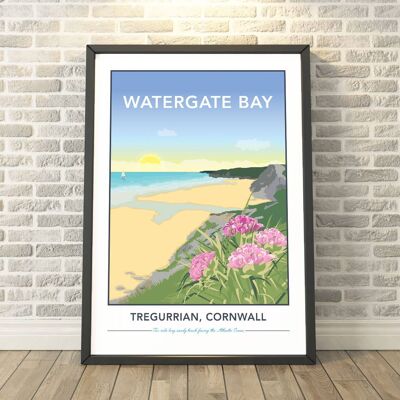 Watergate Bay, Cornwall Print__A4